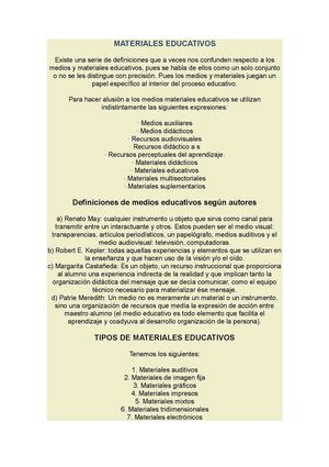 Medios y Materiales educativos