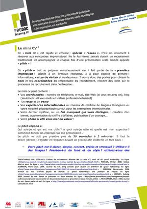 Le mini cv et pitch