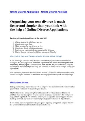 Online Divorce Application
