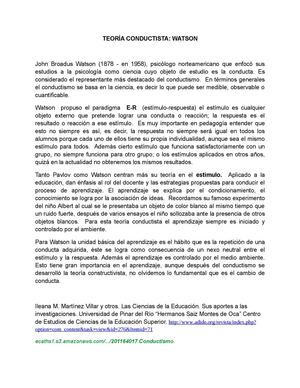 Teoría conductista: Watson