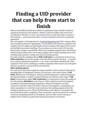 Finding a UID provider that can help from start to finish