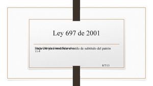 Ley 697 del 2001. Energías renovables 