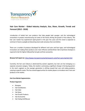 Calameo World Hair Care Market 2012 2018 New Industry