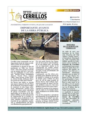 MUNICIPALIDAD DE CERRILLOS SALTA- GESTIÓN RUBÉN CORIMAYO - DIRECCIÓN DE PRENSA Y DIFUSIÓN