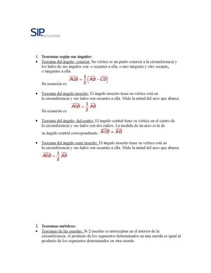 teoremas de la circunferencia 