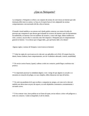 ¿Que es Netiquette?