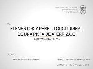Elementos y Perfil Longitudinal de una pista de aterrizaje