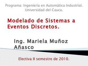 Modelado de Sistemas a Eventos Discretos