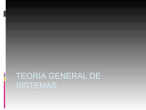 TEORÍA GENERAL DE SISTEMAS
