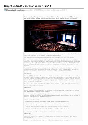 Brighton SEO Conference April 2013