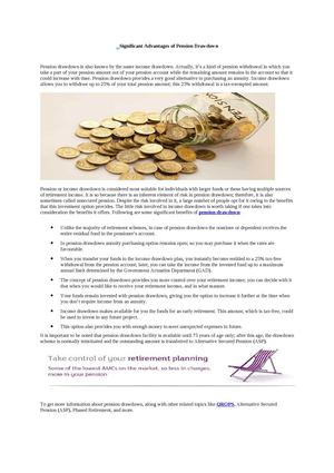 Significant Advantages of Pension Drawdown