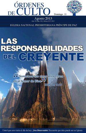 Boletín de Órdenes de Culto 110813