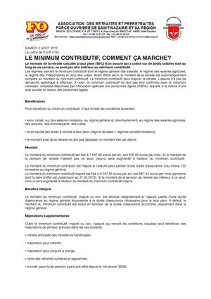 LE MINIMUM CONTRIBUTIF, COMMENT ÇA MARCHE