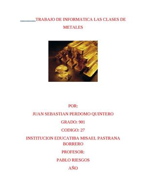 CLASES DE METALES 