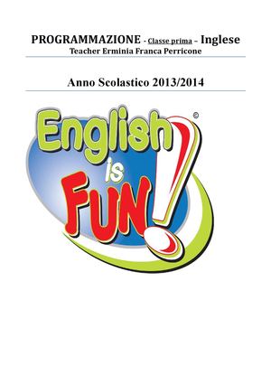Programmazione Inglese classe 1^