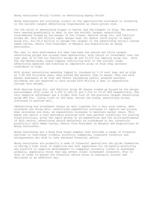 Abney Associates Notify Clients on Advertising Agency Stocks