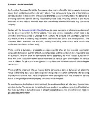 dumpster rental Brookfield