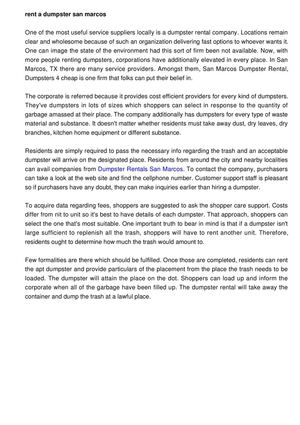 San Marcos TX Dumpster Rental