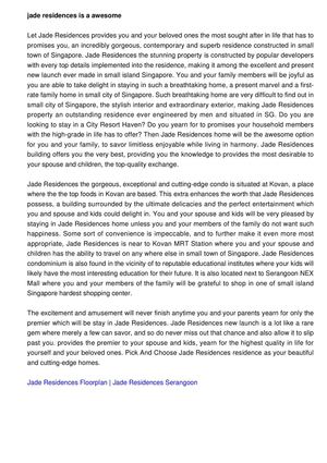 Jade Residences is a glorious, first-rate and attractive new home situated in Kovan