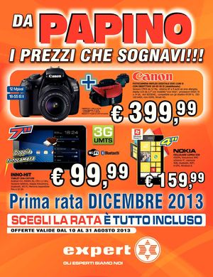 Volantino Expert gruppo Papino dal 10/8 al 31/08/2013