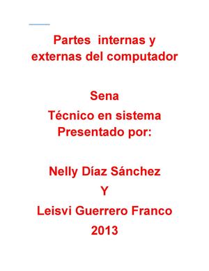 Partes internas y externas del computador
