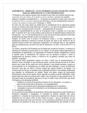DOCUMENTO FINAL PARA LA PRESENTACIÓN DE EXPERIENCIAS EN BOGOTÁ