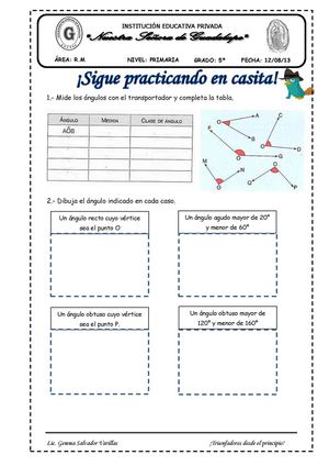 CLASIFICACIÓN DE ÁNGULOS