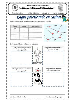CLASIFICACIÓN DE ÁNGULOS