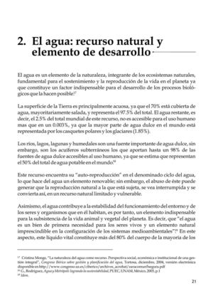 el agua: recurso natural y elemento de desarrollo