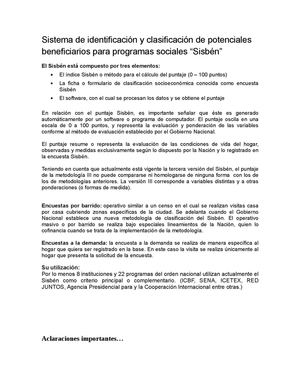 MANEJO DE SISBEN Y OPORTUNIDADES