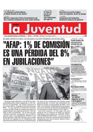 “AFAP: 1% DE COMISIÓN ES UNA PÉRDIDA DEL 8% EN JUBILACIONES”