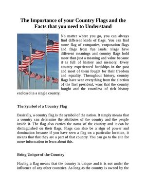 The Importance of your Country Flags and the Facts that you need to Understand
