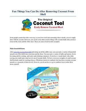 Fun Things You Can Do After Removing Coconut From Shell