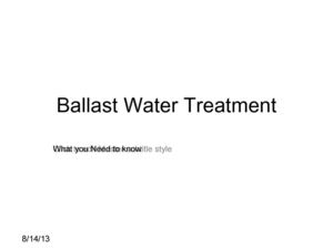Ballast Water Treatment Systems
