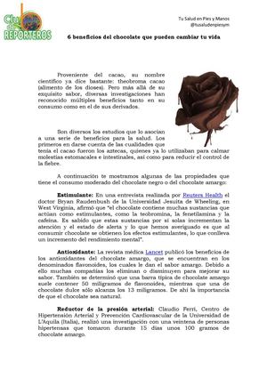 6 Beneficios del Chocolate