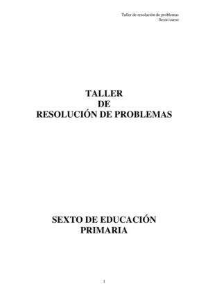 Taller de resolución de problemas matemáticos 6º