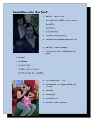 Physical Description of My Family