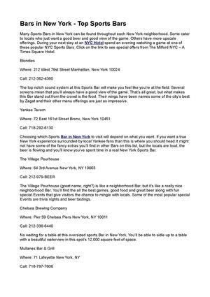 Bars in New York - Top Sports Bars