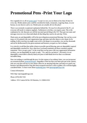 Promotional Pens -Print Your Logo 