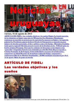 Noticias Uruguayas viernes 16 de agosto del 2013