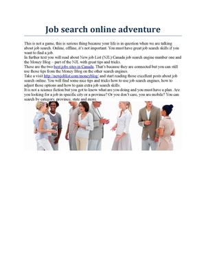 Job search online adventure
