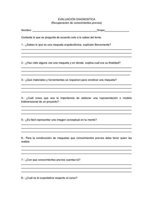 Evaluación diagnóstica ¿sabes que es una maqueta?