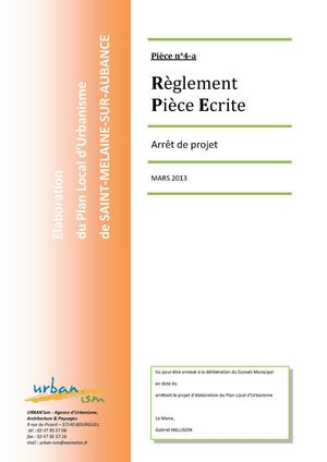 Réglement du PLU de St Melaine sur Aubance