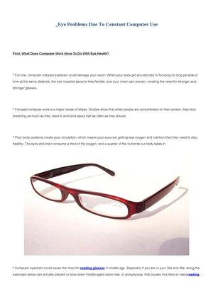 Eye Problems Due To Constant Computer Use