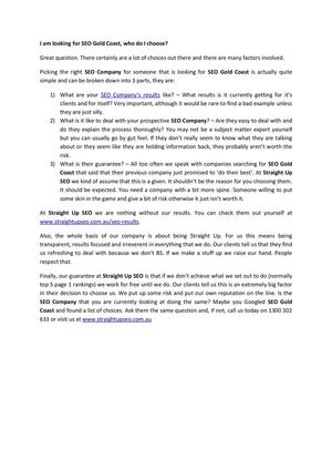 I am looking for SEO Gold Coast, who do I choose?