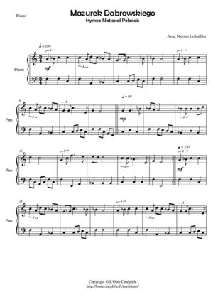 Mazurek Dąbrowskiego - Piano