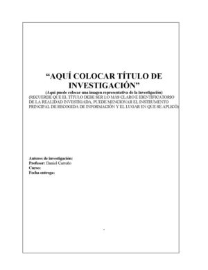 Estructura de trabajo de investigación