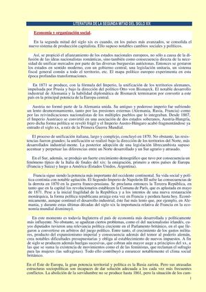 Literatura - Segunda Mitad del siglo XIX