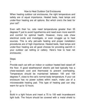 How to Heat Outdoor Cat Enclosures