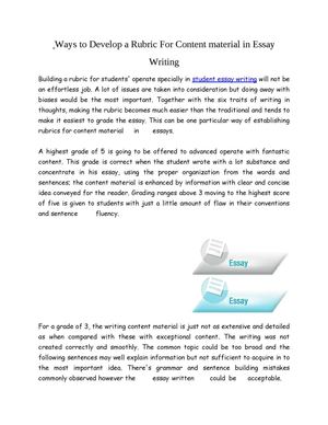Ways to Develop a Rubric For Content material in Essay Writing